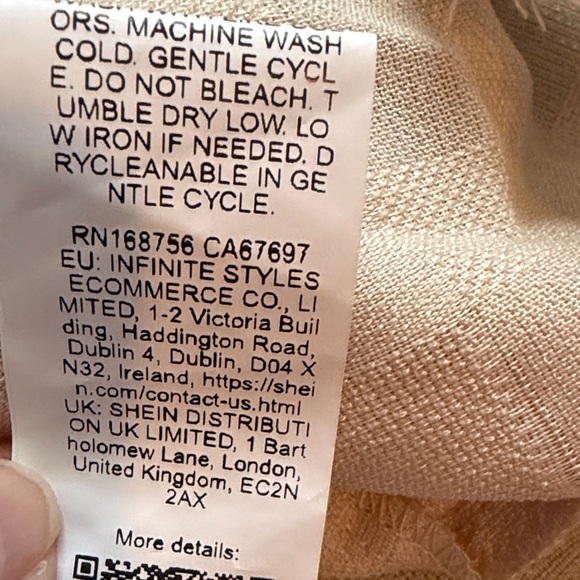 SHEIN Hooded Sweater with Feathery Lace Bottom light tan Medium - Picture 10 of 13